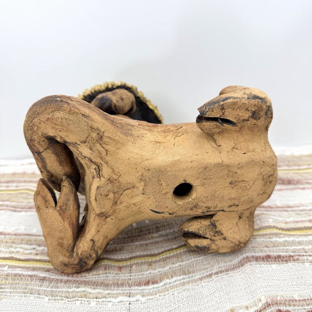 Vintage 70s Max Hindt Studio Art Pottery Big Eyed Country Pig Sculpture Figurine - Picture 13 of 14